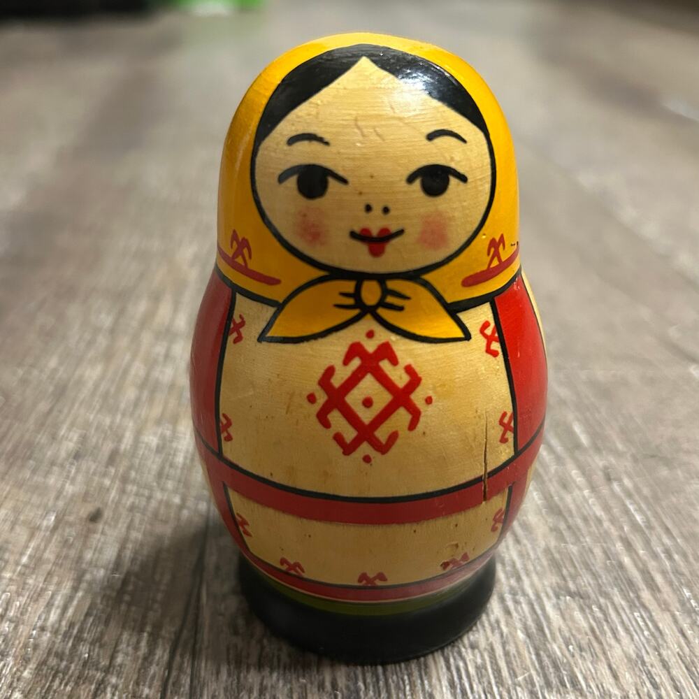 Russian Soviet USSR Multicolor Yoshkarola Matryoshka Traditional Nesting Doll